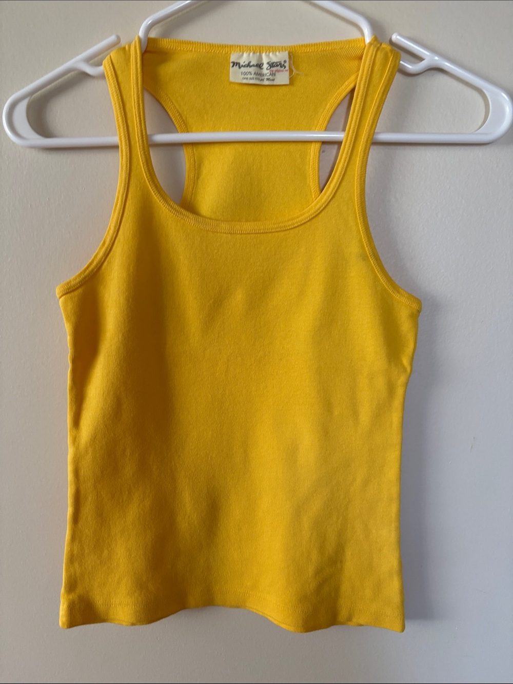 Michael Stars Sunny Yellow Ribbed Racerback Tank